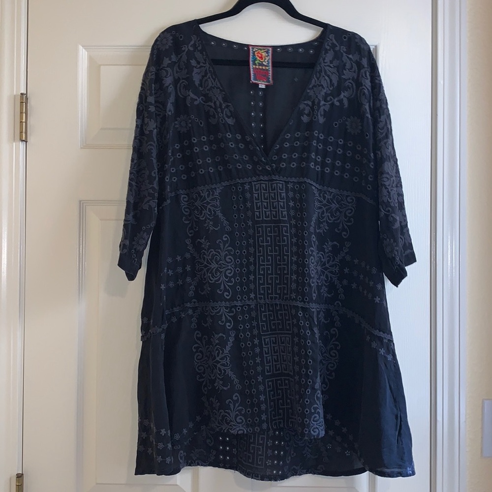 Johnny Was Embroidered V-Neck Tunic